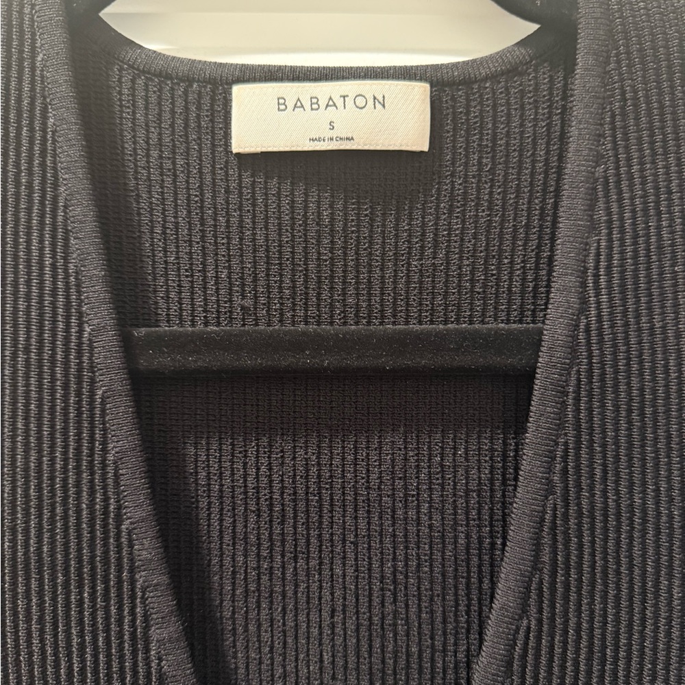 Babaton Black Ribbed Midi Dress - Picture 2 of 3